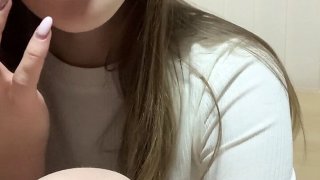 young beauty has fun after school and cums. LittleJuicyGirl 