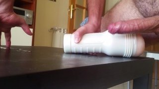 Guy Dumping Two Loads Of Cum While Fucking A Fake Pussy  